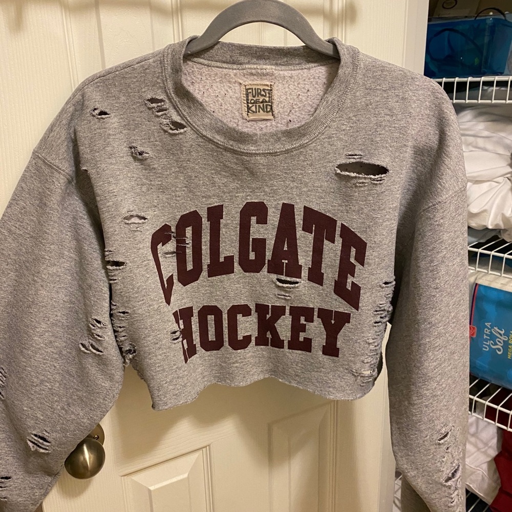 LF Furst of a kind cropped distressed crewneck OS